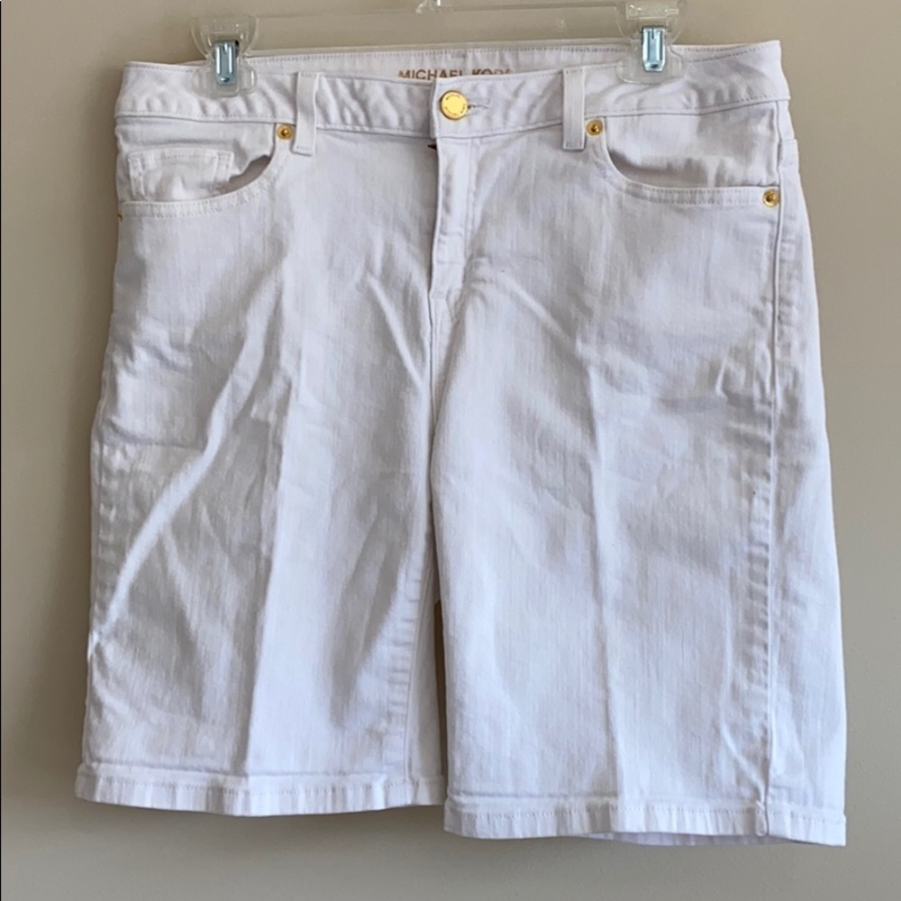 MICHAEL Kors Sz8 Whiten Denim Bermuda Shorts